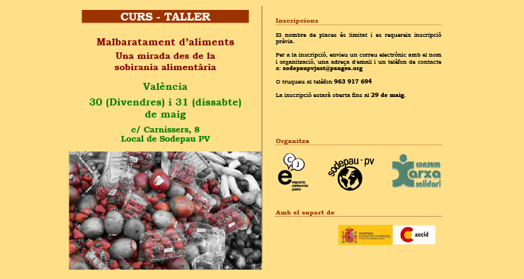 Curs-Taller: Malbarament d’aliments